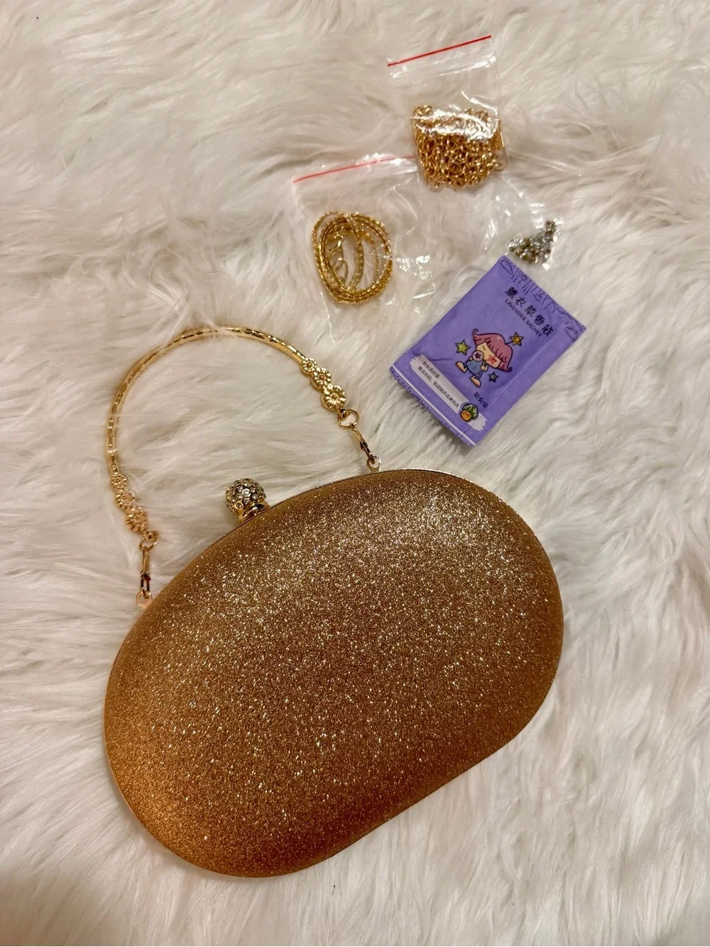 Gold Rhinestone Crystal Jeweled Evening Clutch Handbag